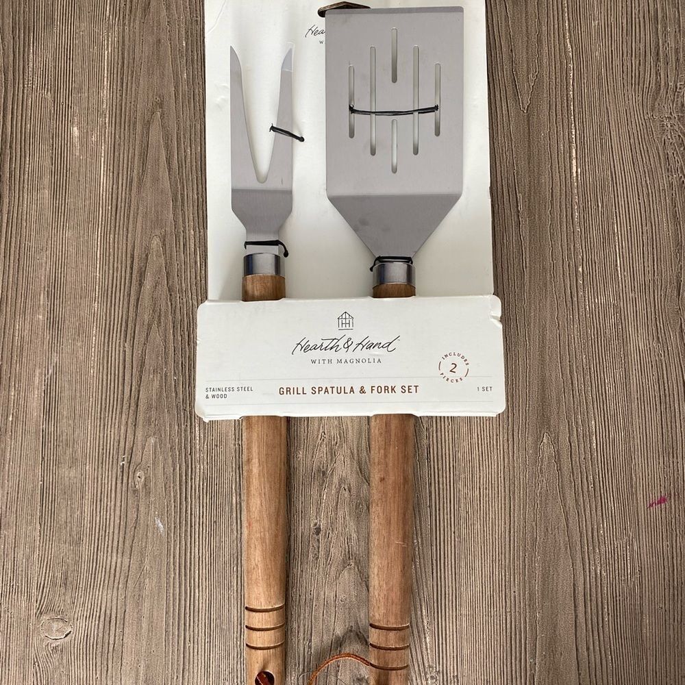 Hearth & Hand Gray Grill Spatula & Fork Set